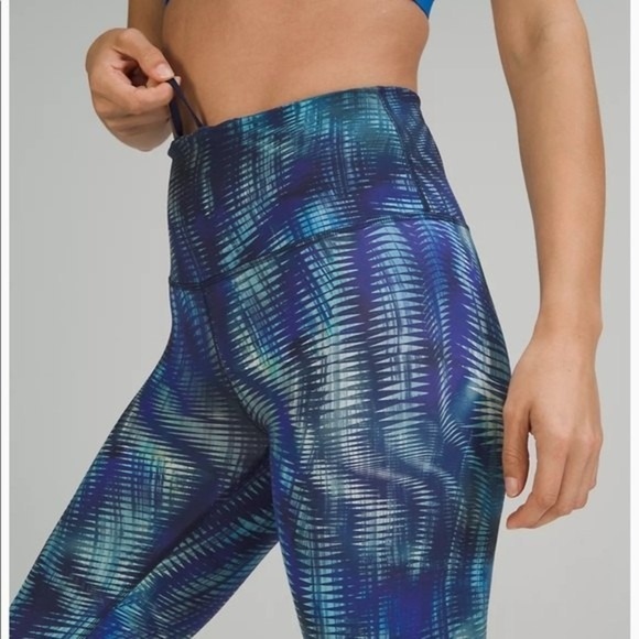 Lululemon Wunder Train 25” High Rise Leggings Blue Multicolor - Picture 3 of 7